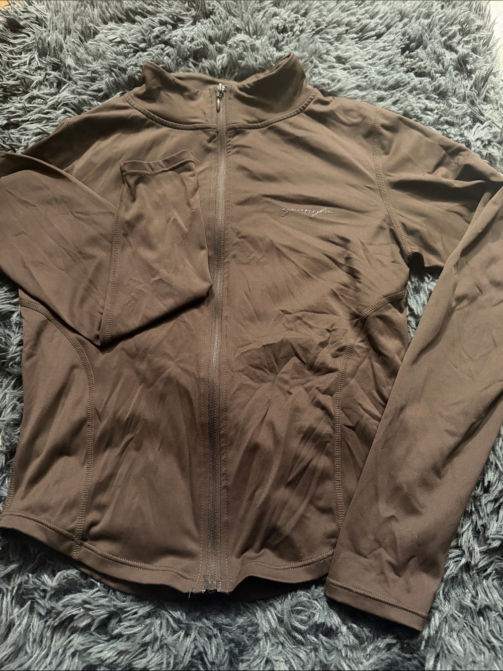 YoungLA bodycon jacket espresso Brown Full-Zip Performance Jacket